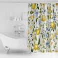 thumbnail image 4 of Summer Lemon Shower Curtains for Bathroom Waterproof Fabric Bath Curtains Decor Bath Tub Curtain Watercolor Botanical Yellow Spring Floral Decorative Shower Curtain Sets with 12 Hooks, 72x72 Inch, 4 of 6