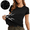 A977 Black, variant on Crewneck Short Sleeve T-Shirt for Women Moisture-Wicking Performance Stretch Fabric Slim Fit Athletic Yoga Gym Casual Basic Underneath Tee Top
