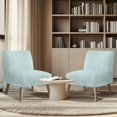 thumbnail image 3 of ZIATUBLES Armless Slipper Chair Slipcover Stretch Non-Slip Accent Chair Cover Spandex Chair Covers Fit Armless Accent Chair Modern Chair Decor Cover, Love Heart Leopard Print Mint, 3 of 7