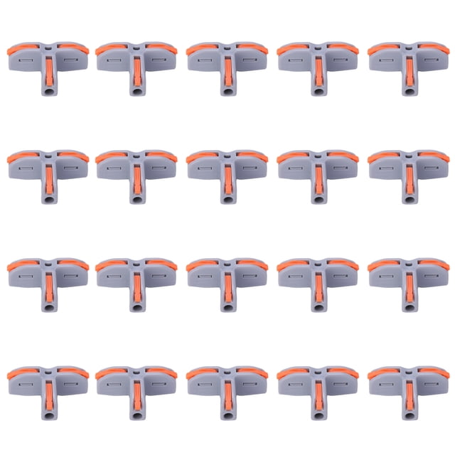 20Pcs Connecteur de Fil de Bornier Rapide TShaped SPLT1 de Câblage de Type Push (Gris)