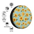 thumbnail image 4 of Sikiie White Polka Dot Sunflower PVC Leather Spare Tire Wheel Cover Spare Tire Cover, for Car Truck SUV Camper Trailer Universal Fit(14-17in)-16 inch, 4 of 6