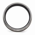 thumbnail image 2 of Black and Gray Titanium Stripe Wedding Band - Men, 2 of 6