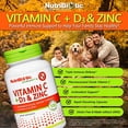 thumbnail image 2 of NutriBiotic – Vitamina C + Vitamina D3 y Zinc, 100 Cápsulas | Apoyo inmunológico potente e integral | Suplemento diario esencial y antioxidante | Sin gluten ni OGM, 2 of 5