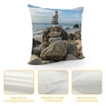 thumbnail image 4 of Orinice Beach Ocean Rocks Graphic Decorative Cushion Throw Pillow Cover for Home Couch Living Room Bed Sofa, Summer Style 1PC 24x24in, 4 of 5