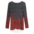 thumbnail image 2 of CLOOCL Women Plus Size Blouse Gradient Vintage Pattern Print Fall Long Sleeve Casual Tops, 2 of 6