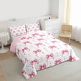 thumbnail image 3 of Feelyou Fashion Princess Bow Queen Comforter Set for Child, Kawaii Bowknot Pink Bedding Sets, Fairy Tale Princess Reversible Bedding Comforter Set, Ultra Soft Bedroom Decor, 3 Pieces, 3 of 8