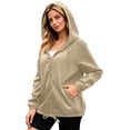 thumbnail image 5 of UDAUDU Lightweight Rain Jacket Women Waterproof Outdoor Windbreaker with Hood Comfort Trench Coat Outdoor Travel Raincoat Beige L, 5 of 10
