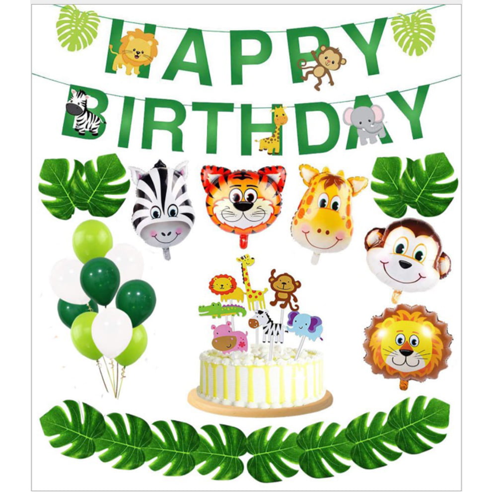 Animal Jungle Safari Party Jungle Theme Birthday Decorations Animal Birthday Party Balloon Birthday Balloon Animal Birthday Foil Balloon