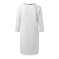thumbnail image 5 of Sngxgn Womens Cotton Short Sleeve Casual Loose Crew Neck Beach Dress(White,M), 5 of 5