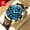 brown Golden Blue, variant on YZHENDEC Watches For Men Business Dress Analog Quartz Chronograph Faux Leather Waterproof Moon Phase Luminous Date Luxury Mens Wrist Watches Reloj Para Hombre