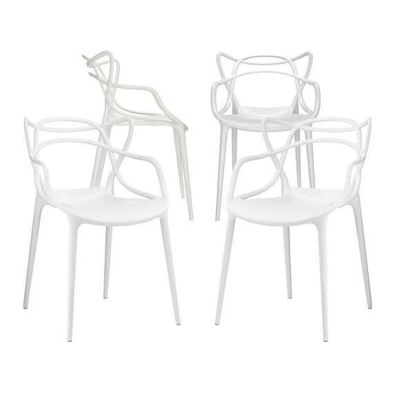 Modholic Nest Dining Chair, White (Set Of 4)