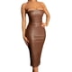 thumbnail image 1 of Vestido de tubo de cuero de imitación de las mujeres, sin mangas sin tirantes de color sólido Bodycon vestido largo Nituyy Vestido de tubo de piel sintética para mujer, 1 of 5