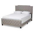 thumbnail image 1 of Bowery Hill Transitional Queen Size Grey Upholstered Button Tufted Panel Bed, 1 of 10