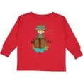 thumbnail image 3 of Inktastic Fishing Boy, Fisherman, Fishing Rod, Brown Hair Boys Long Sleeve Toddler T-Shirt, 3 of 5