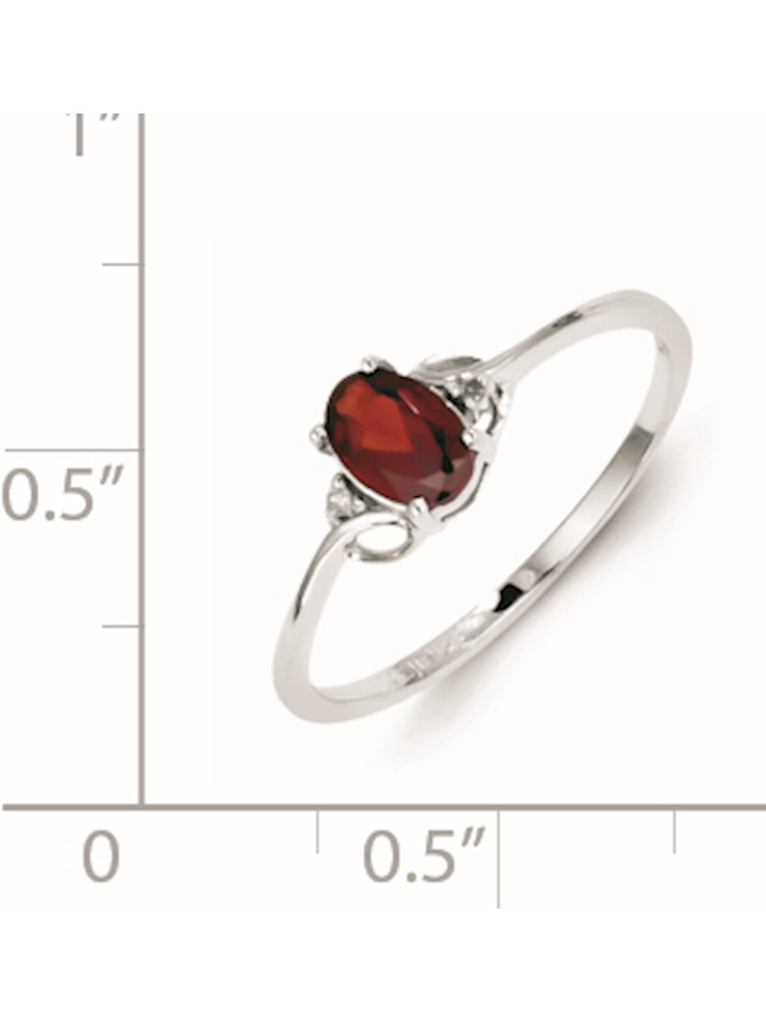 Perfect Jewelry Gift Sterling Silver Rhodium Plated Oval Garnet Slip On Bangle