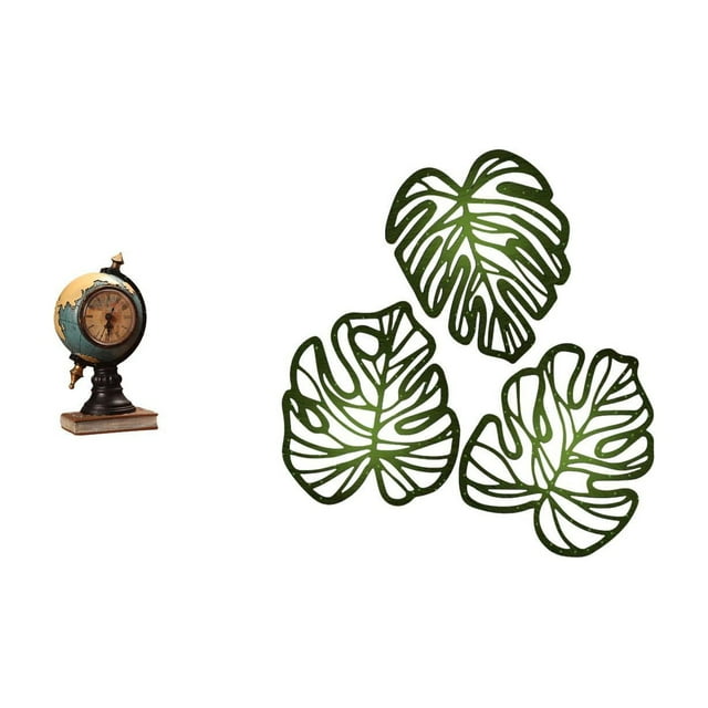 Reloj De Mesa Moderno Con Figura De Palmera Y Hojas De Madera, Ideal Para Decorar Estanterías De Oficina, Dormitorios, Armarios Y Ambientes Tropicales.