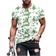 thumbnail image 1 of Mens Camisetas Casual Cuello Redondo Impresión Suéter Fitness Deportes Manga Corta Blusa, Poliéster Suave Verano, 1 of 7