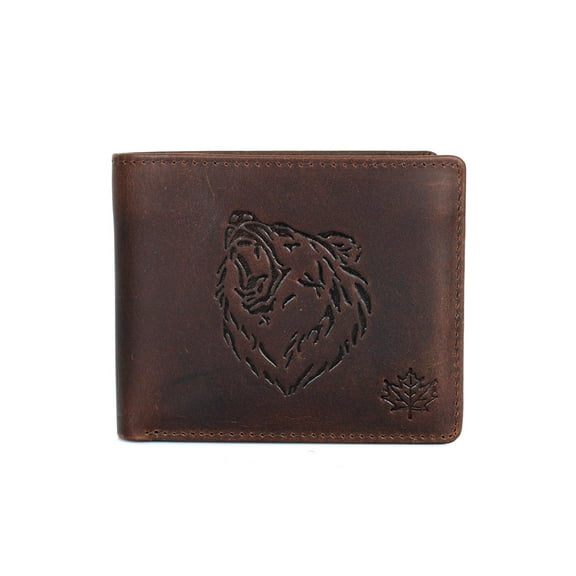 Karla Hanson Wild Animal Men's Leather Wallet Brown (71402BEARBROWN)