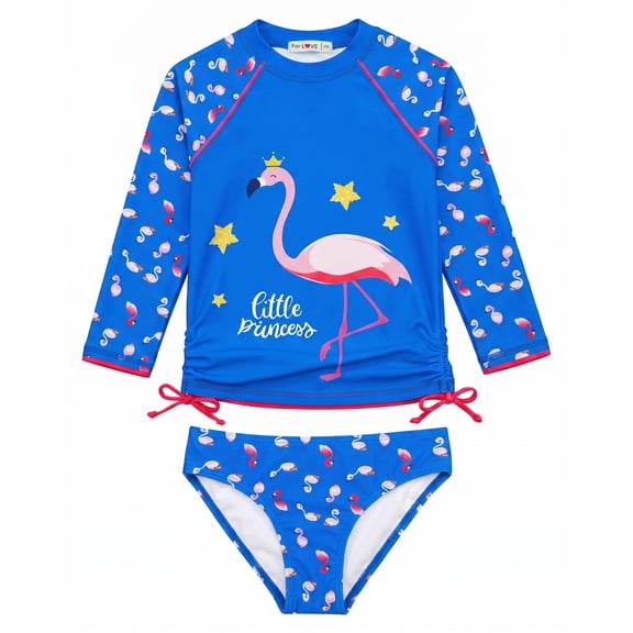 weVSwe Girls Rash Guard Swimsuit Rare Hem Cuffs Bathing Suit UPF 50  Protection 2T