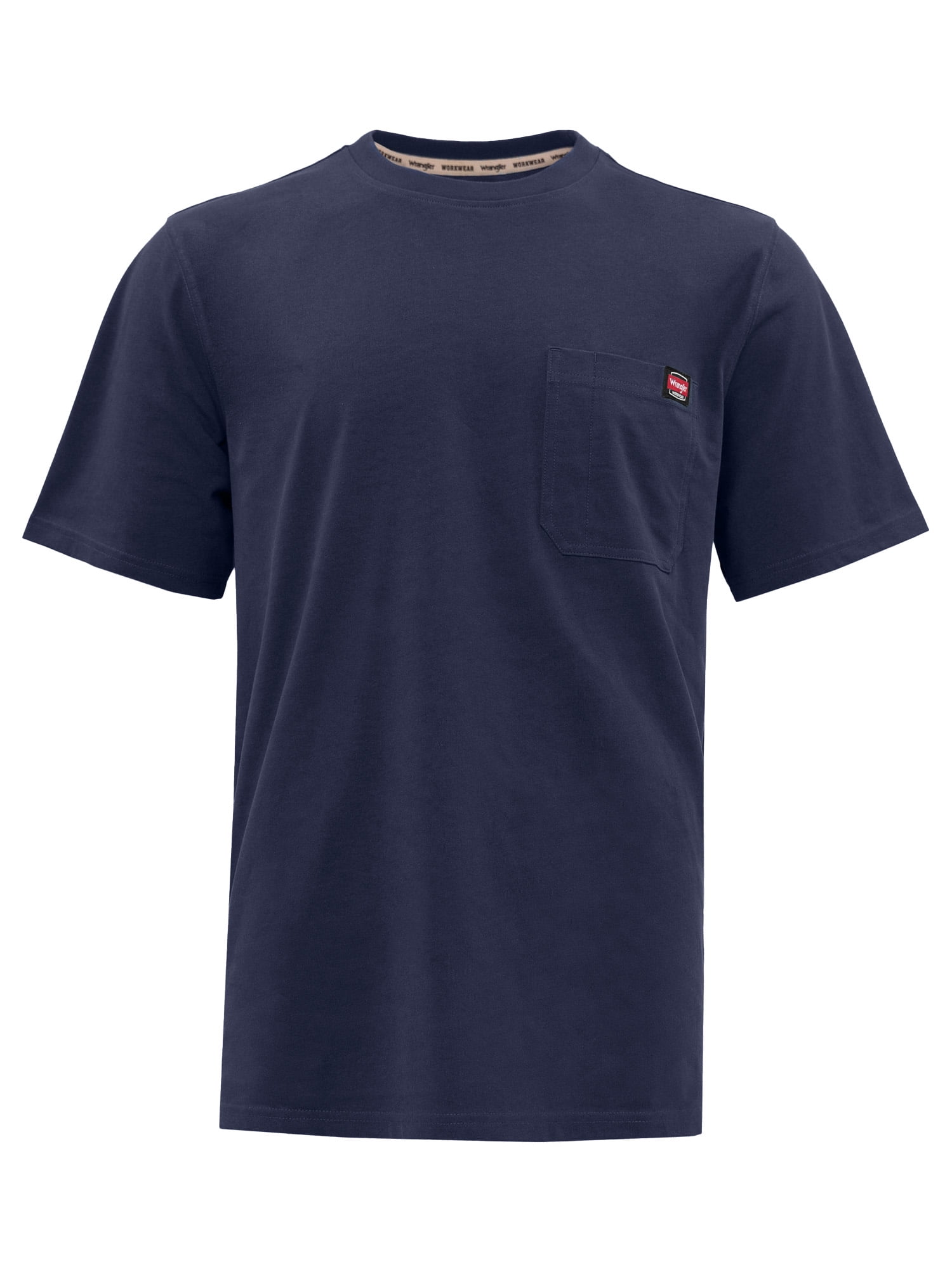 Wrangler Workwear Men's Short Sleeve Heavyweight Pocket Crew T-Shirt
