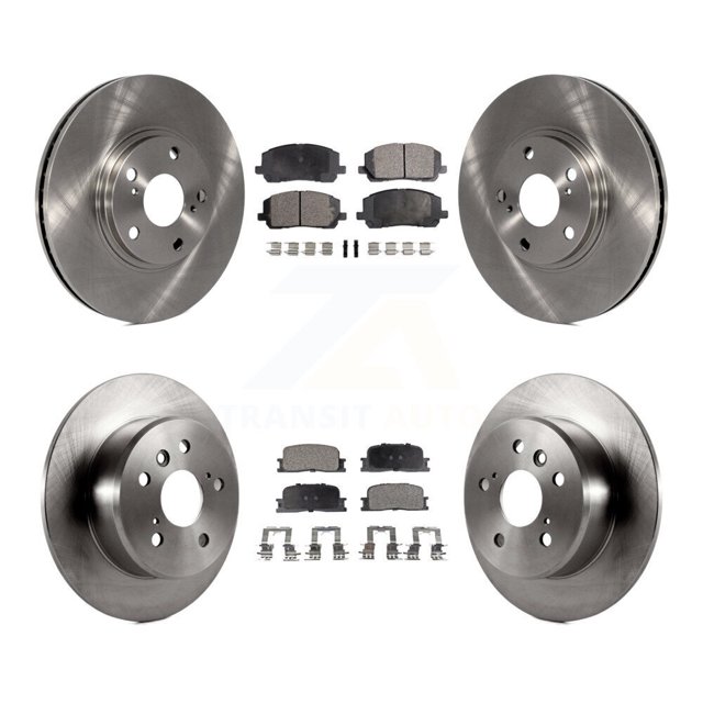Transit Auto Front Rear Disc Brake Rotors and Ceramic Pads Kit for Car 2001-2003 Toyota Highlander FWD K8T-101248