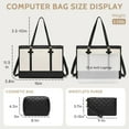 thumbnail image 2 of 3 count Laptop Bag for Women,15.6 Inch Canvas Tote Bag Work Bags Large Business Computer Briefcase  Handbag Purse, 2 of 6
