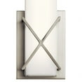 thumbnail image 3 of Steel 1 Light Wall Sconce in Modern Style with Satin Etched White Glass-12 inches H X 4.5 inches W-Matte Black Finish Bailey Street Home, 3 of 7