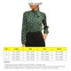 thumbnail image 5 of Camisa de manga larga estampada para mujer, camisa de gasa de manga larga informal a la moda con cuello levantado para compras en la oficina, 5 of 6