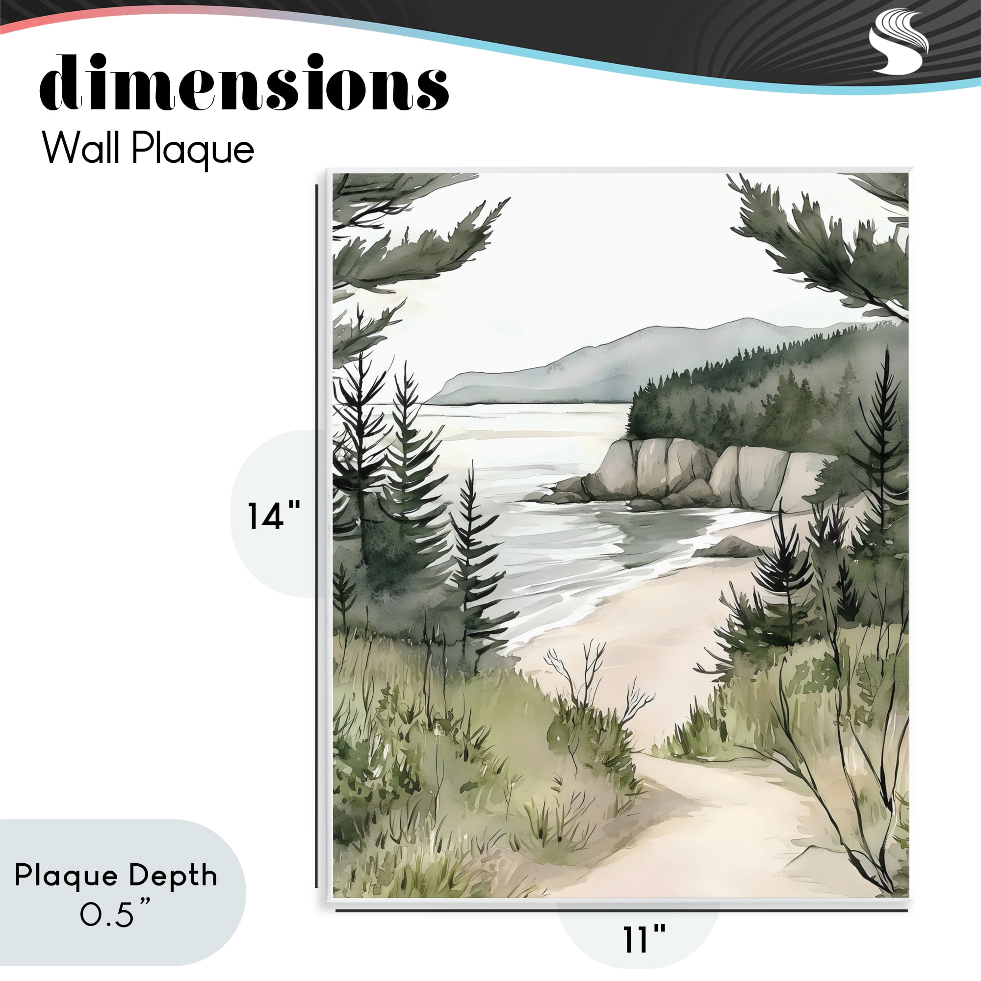 Stupell Industries Coastal Calm Winding Path Wall Plaque Art, design by Riley B