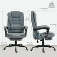 thumbnail image 2 of CoSoTower Chaise de Massage Vibrante à 7 Points, Chaise de Bureau Inclinable avec Repose-Pieds, Dossier Inclinable, Hauteur Réglable, Gris, 2 of 7