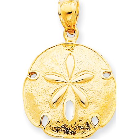 Leslies Fine Jewelry Designer 14k Yellow Gold Sand Dollar (18x26mm) Pendant Gift