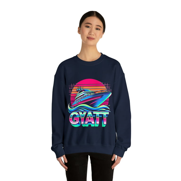 Gyatt Yacht Funny Retro Unisex Crewneck Sweatshirt, Sizes S