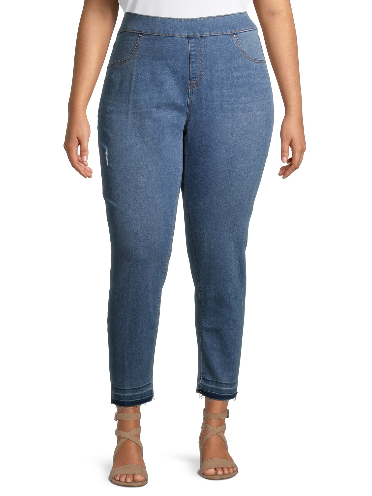 terra & sky medium denim plus size ankle jegging