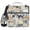All Kinds of Dogs, variant on 3 Ring Zipper Binder with Shoulder Strap Waterproof Trapper Keeper 2 Inch D-Ring 500 Sheets Capacity Blue White Stripes and Blue Flowers