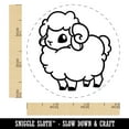 thumbnail image 2 of Fluffy Ram Cute Self-Inking Rubber Stamp Ink Stamper - Green Ink - Small 3/4 Inch, 2 of 7