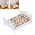 thumbnail image 3 of Cama doble tapizada en miniatura de madera hecha a mano, accesorio para dormitorio y hogar. blanco, 3 of 9