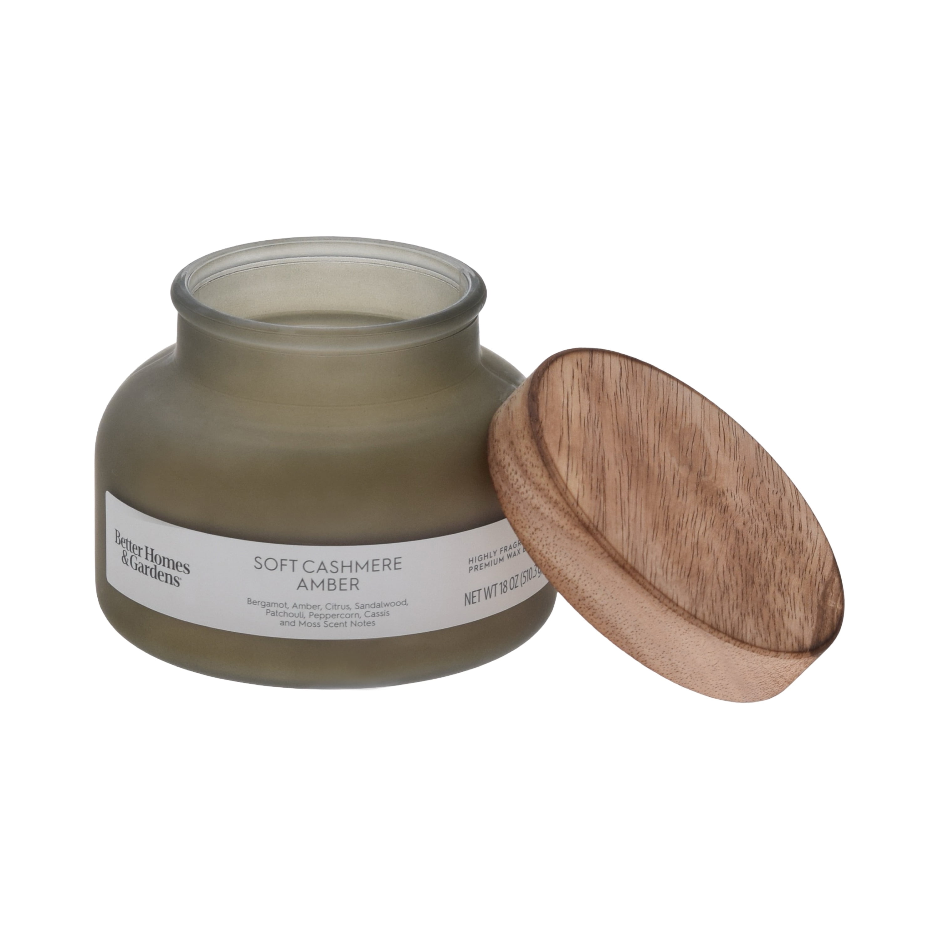 (4 pack) Better Homes and Gardens Soft Cashmere Amber Scented 2-Wick Frosted Jar Candle 18oz.