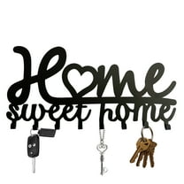 8 Hook Racks Black Metal Key Holder Hooks Sweet Home Wall Hanger Decor