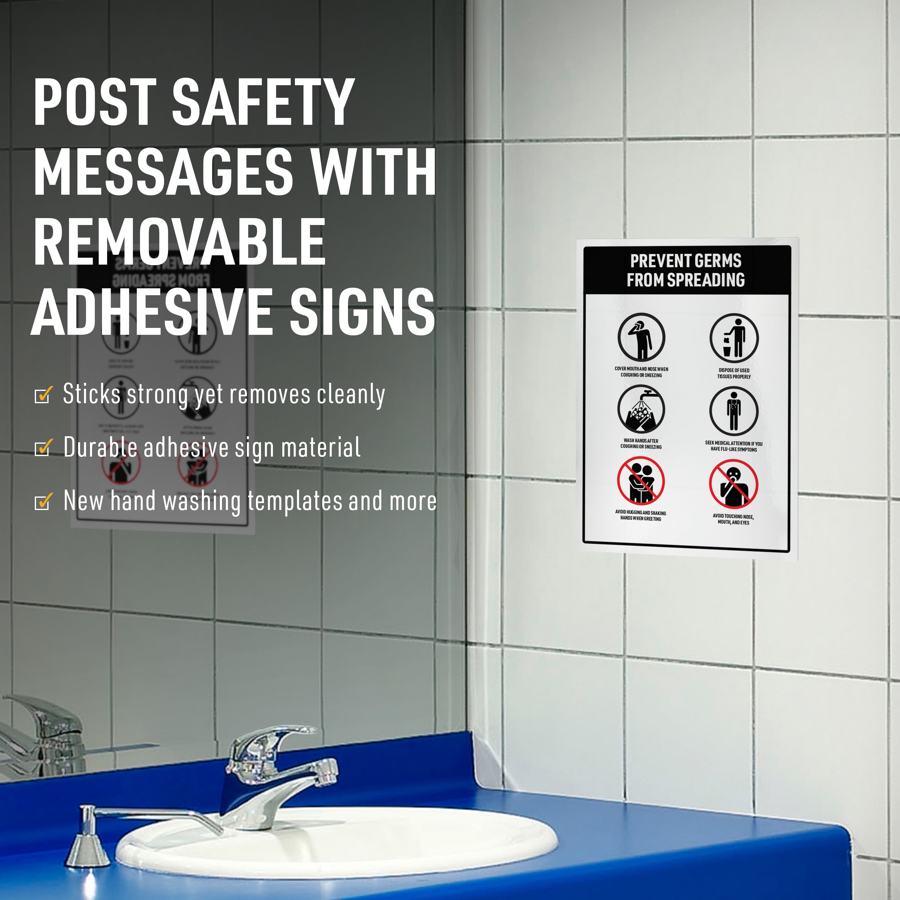 Avery Removable Label Safety Signs, Printable, 7"x10", 15/PK (61515)