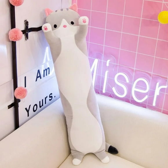 Children‘s Toy Stuffed Animal Pillow Cute Cat Pillow Soft Plush Long Cat Pillow Birthday Gift DMH