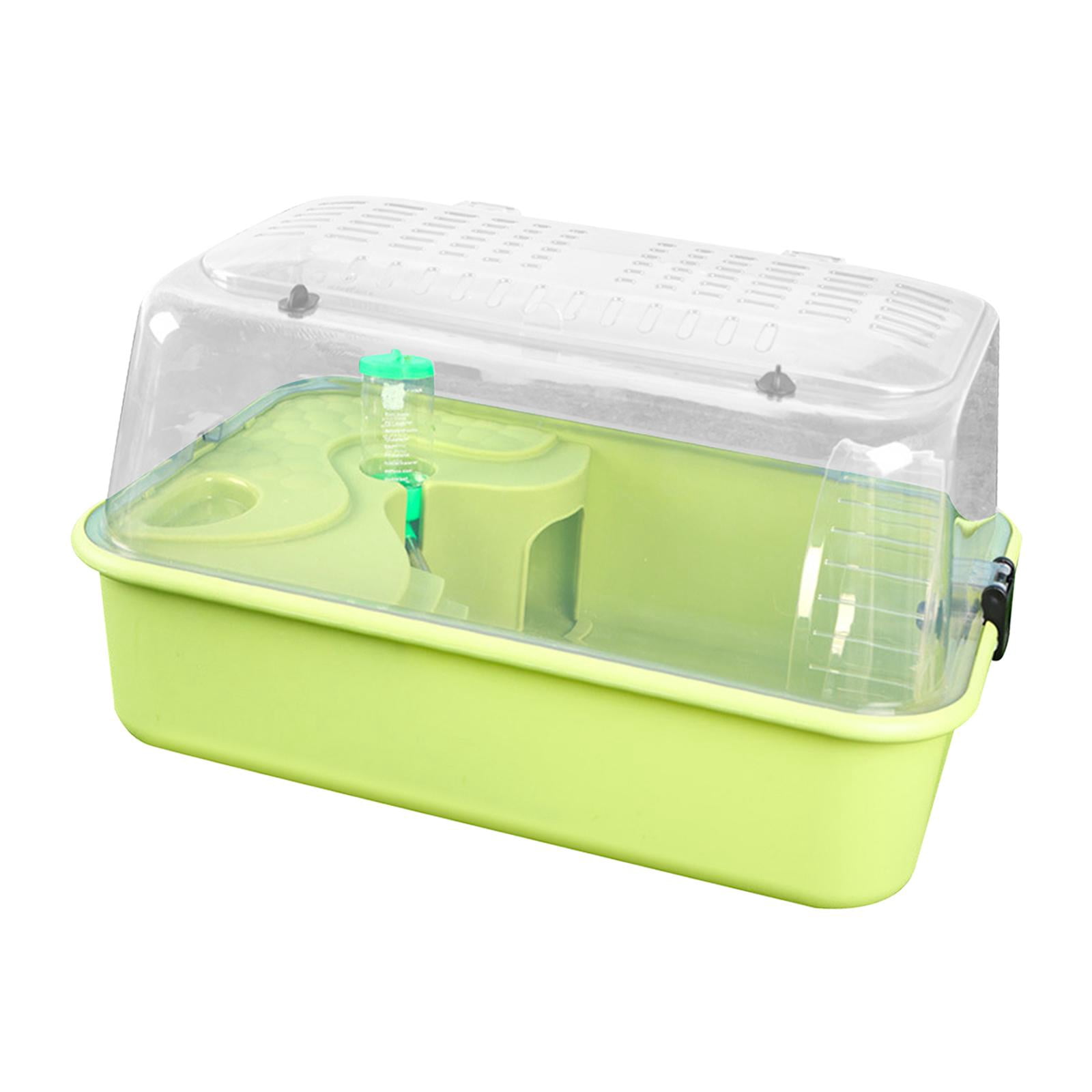 balikha Hamster Cage Run -out Carrier Sleep with Water Bottle Training Wheel Hamster Living Space Small Animal Cage for Mice Sugar Glider Green
