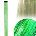 thumbnail image 2 of Colorful Hair Tinsel Kit,Hair Tinsel Pack of 1,Colorful Glitter Hair Accessories,50CM Clip in Hair Tinsel Extensions Fairy Hair Accessories Party Kit for for Party,Valentine's Day,Cosplay(Green4), 2 of 8
