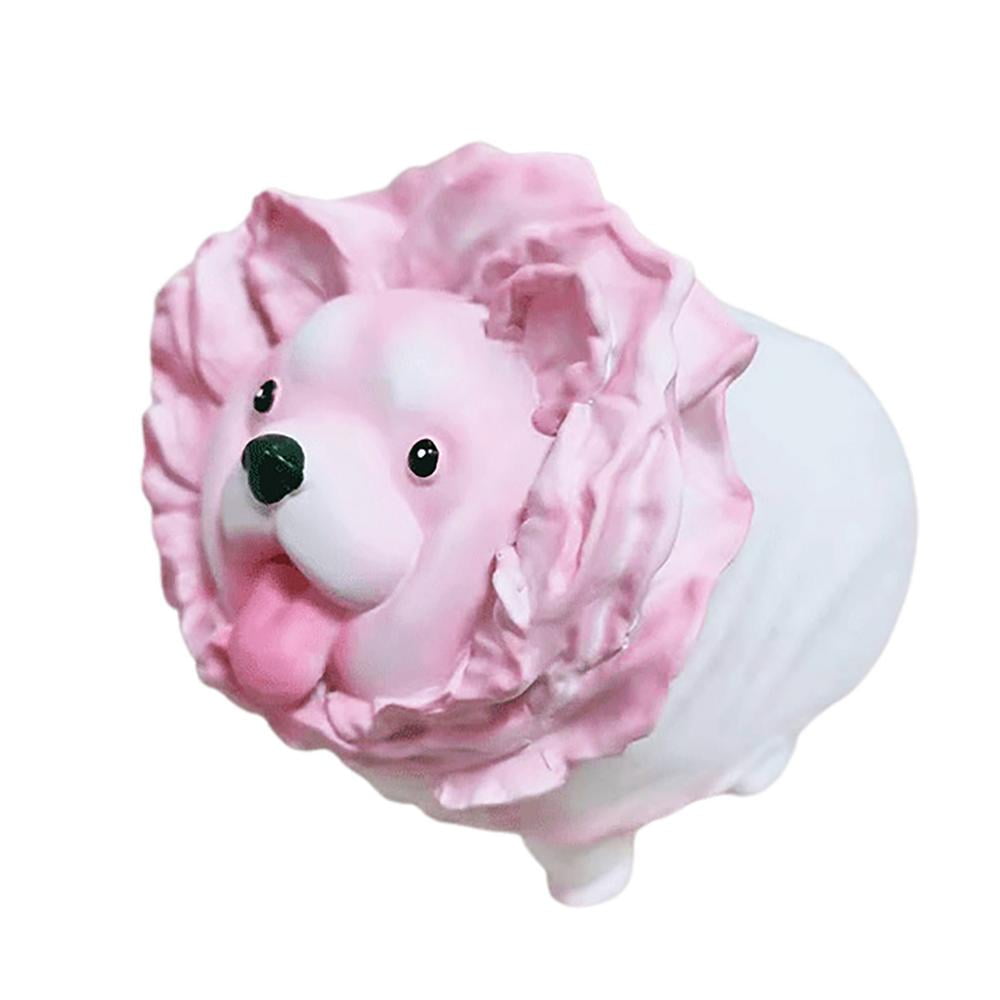 Geruite Cabbage Dog Ornament Vegetable Figurines With Faces Cartoon