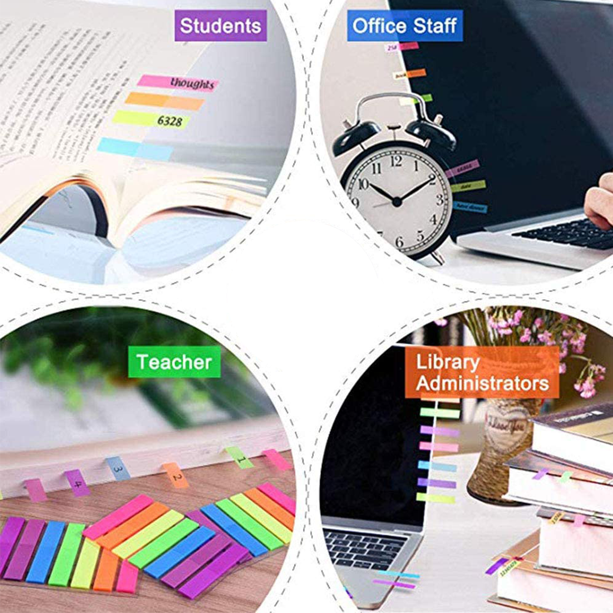 Sticky Notes Self-Adhesive Clear Waterproof Pads 500 Pieces,Pastel Arrow  Flags Tabs Strips Memo For Book Annotating Office - AliExpress