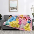 thumbnail image 3 of Manta ligera con estampado de princesas de Disney para sala de estar, dormitorio, habitación de niños, manta cálida, regalo de Navidad, 3 of 5