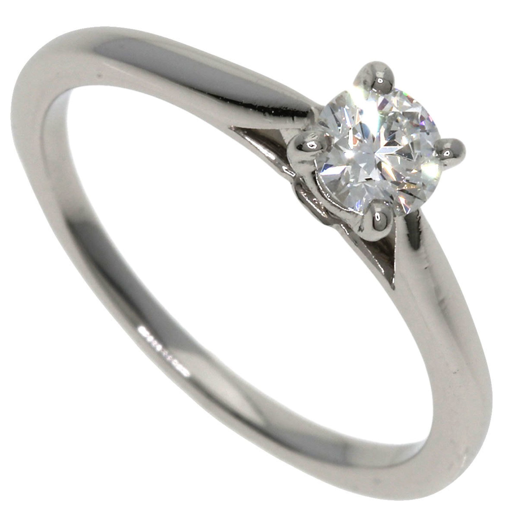 Pre-Owned Cartier Solitaire 1P Diamond #47 Ring Platinum PT950 Women's CARTIER (Good)