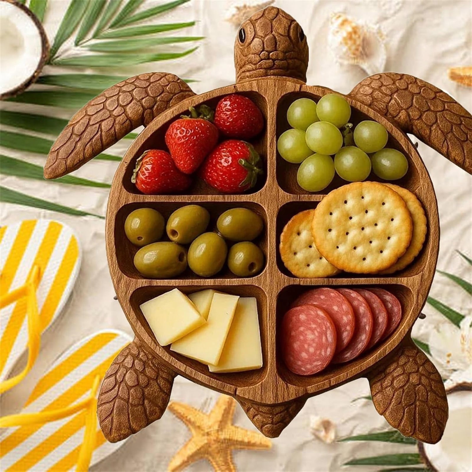 Turtle Charcuterie Platter,Ocean Themed Cheese Bread Board, Novelty Unique Serving Tray Board for Cheese Meats Fruit, Unique Gift for Seafood Lovers