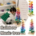 thumbnail image 2 of Large Wooden Musical Melody Tree Waldorf Montessori Marble Ball Run Interactive! R4P7, 2 of 9