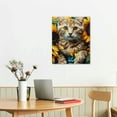 thumbnail image 5 of FCXZI Large Cat Canvas Wall Art - Cat Art Sunflowers, Cat Painting Wall Decorations, Cute Cat Pictures Canvas Printing Canvas Hanging Paintings 16x20in, 5 of 5