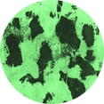 thumbnail image 1 of Ahgly Company Indoor Round Abstract Emerald Green Modern Area Rugs, 3' Round, 1 of 4